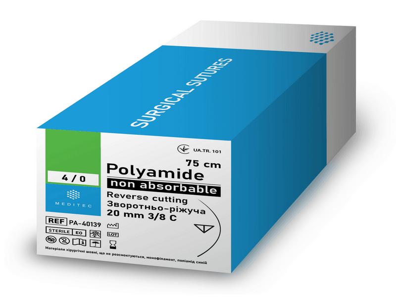 Поліамід USP0 (M3.5), 50 см з аплікатором, без голки. LP00-PА Meditec